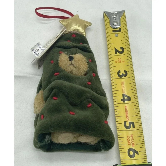 Boyds Bears Miniature Lil’ Frazier Christmas Tree Bear Ornament Peeker 6" Plush - Picture 11 of 11
